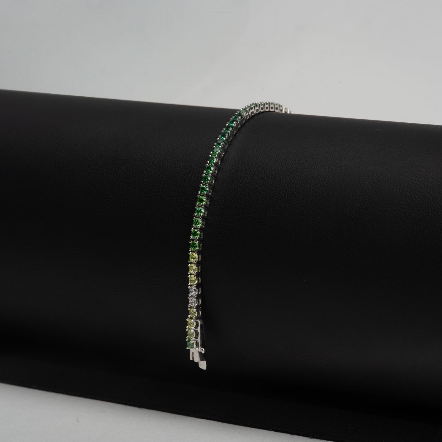 Brăţară Tennis Argint "Green Ombre" (18cm)