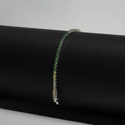 Brăţară Tennis Argint "Green Ombre" (18cm)