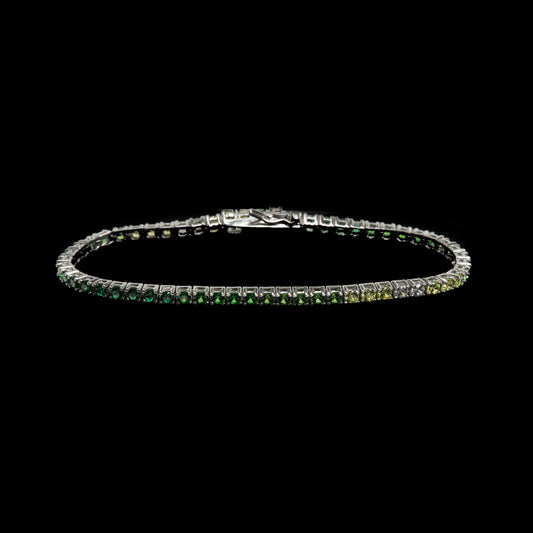Brăţară Tennis Argint "Green Ombre" (18cm)