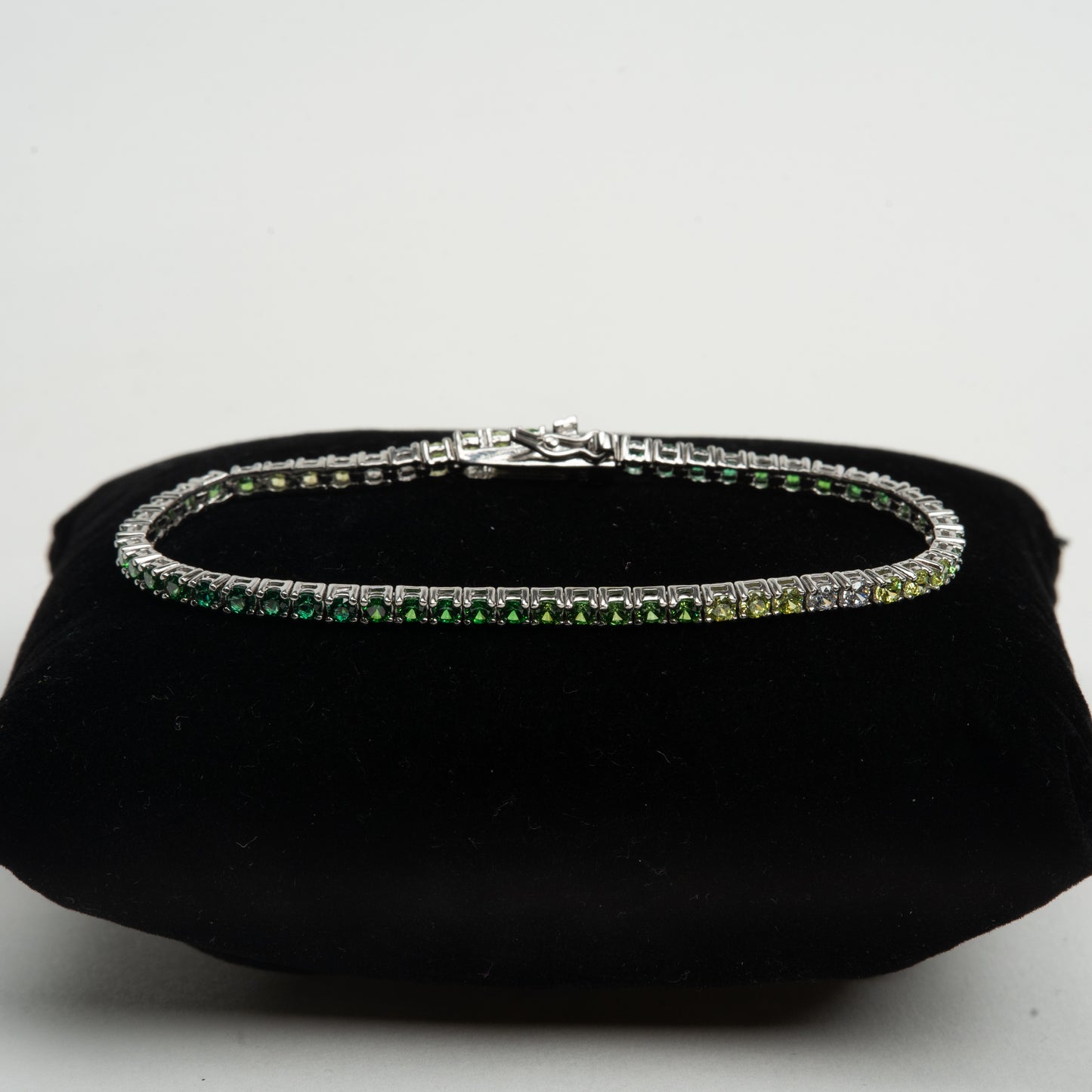 Brăţară Tennis Argint "Green Ombre" (18cm)
