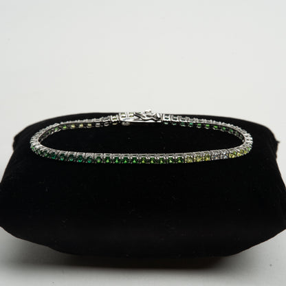 Brăţară Tennis Argint "Green Ombre" (18cm)