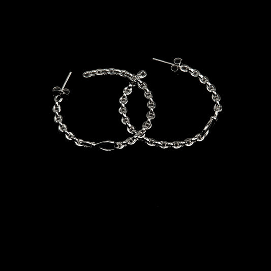 Cercei Argint "Chainlink Hoop"