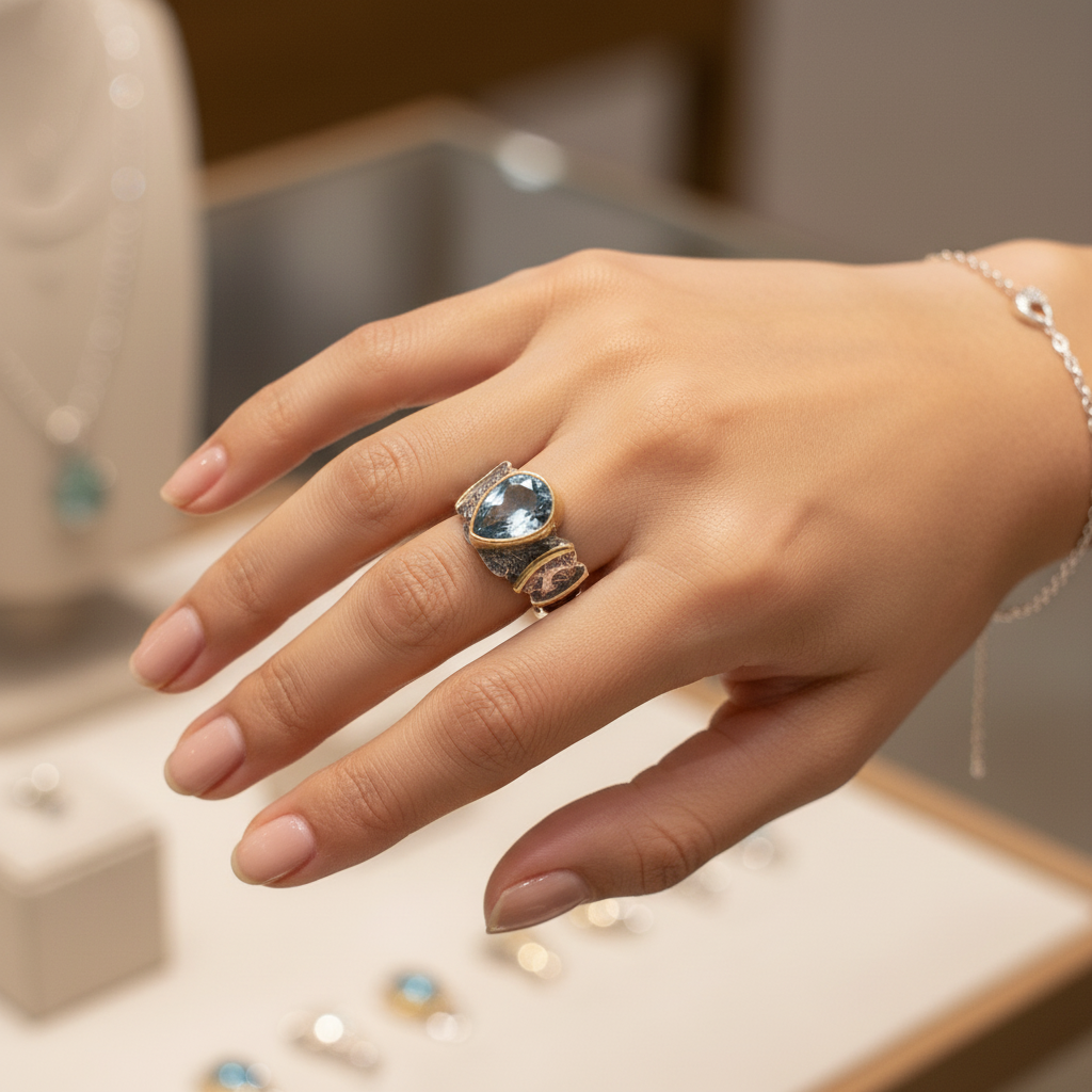 Inel Argint “Aqua” (48 - 60)