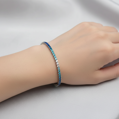 Brăţară Tennis Argint "Blue Ombre"