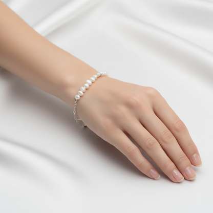 bratara argint reglabila femei cu perle