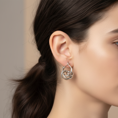 Cercei Argint "Harmony Rings"