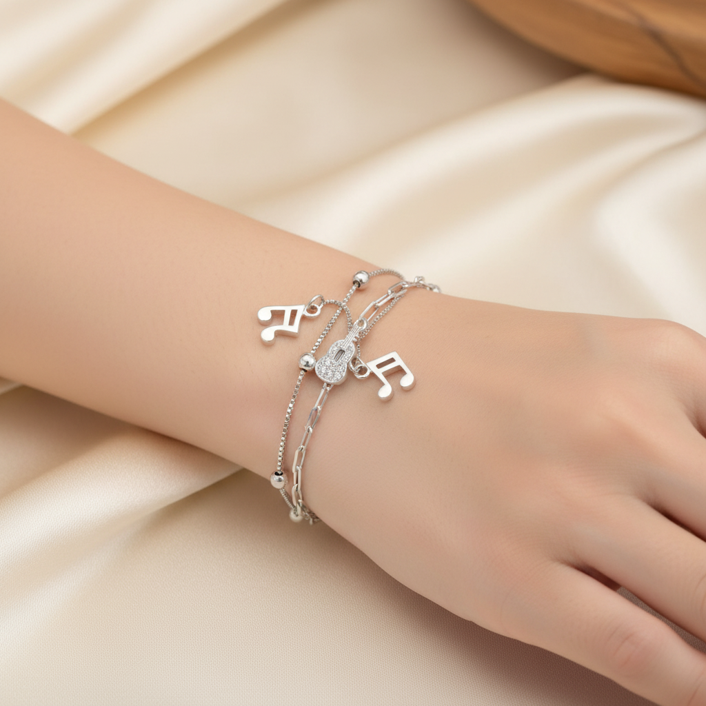 Brățară Argint "Music Charm" (16cm - 22cm)