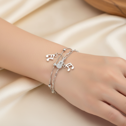 Brățară Argint "Music Charm" (16cm - 22cm)