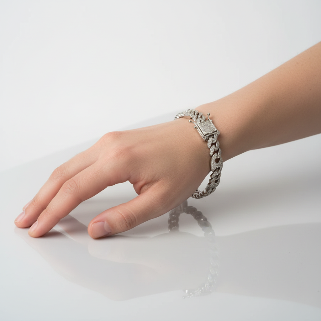 Brăţară Argint "New Cuban" (18cm)