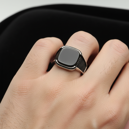 Inel Argint “Obsidian” (48 - 60)