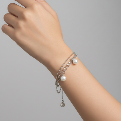 Brățară Argint "Pearl Symphony" (16cm - 22cm)