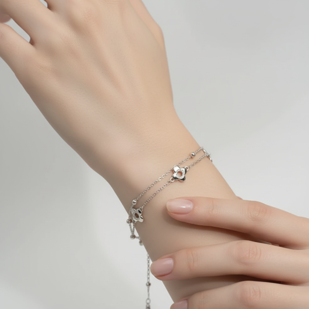 Brățară Argint "Radiant Crosses" (16cm - 22cm)