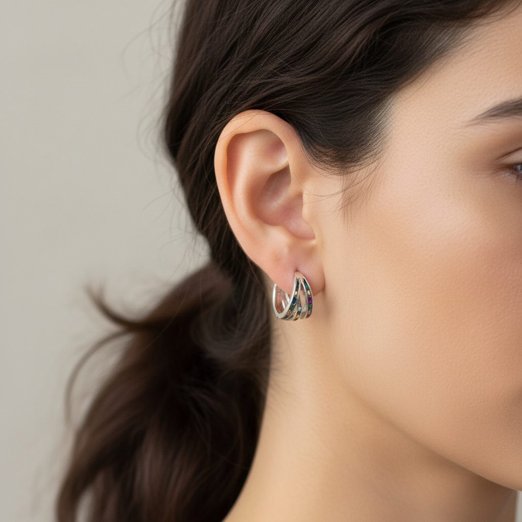 Cercei Argint "Rainbow Road"