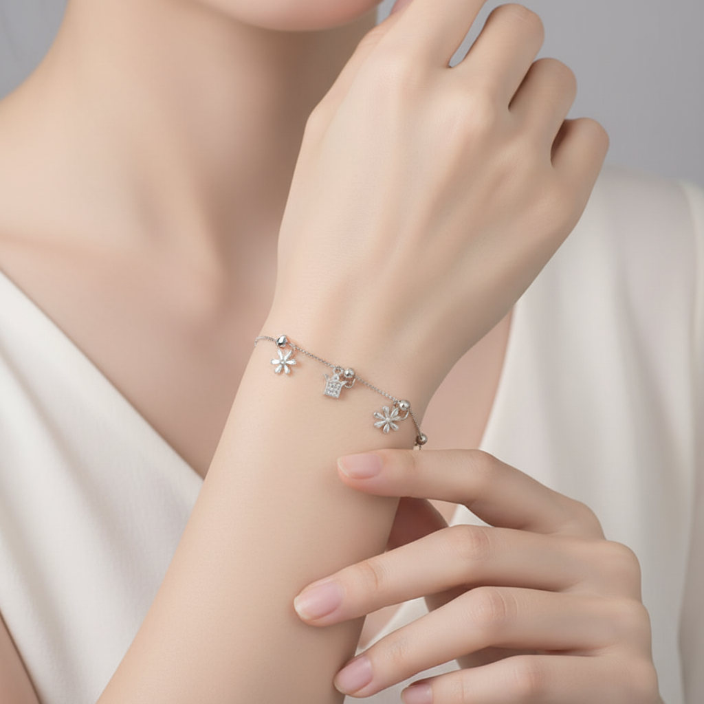 Brățară Argint "Royal Charms" (16cm - 22cm)