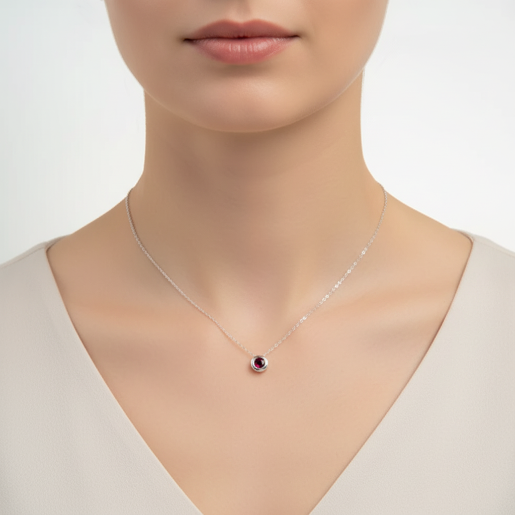 Colier Argint "Royal Ruby"