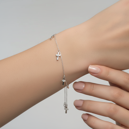 Brățară Argint "Silver Crosses" (16cm - 22cm)