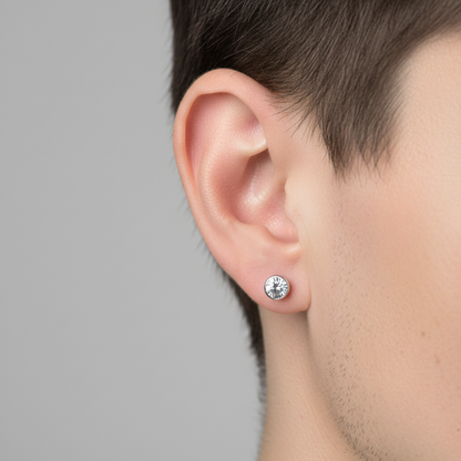 Cercei Argint Round Studs (Diverse dimensiuni)