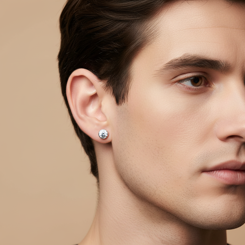 Cercei Argint Round Studs (Diverse dimensiuni)