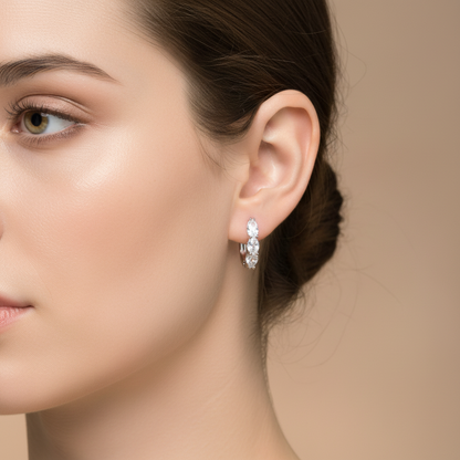 Cercei Argint "Triple Glow"