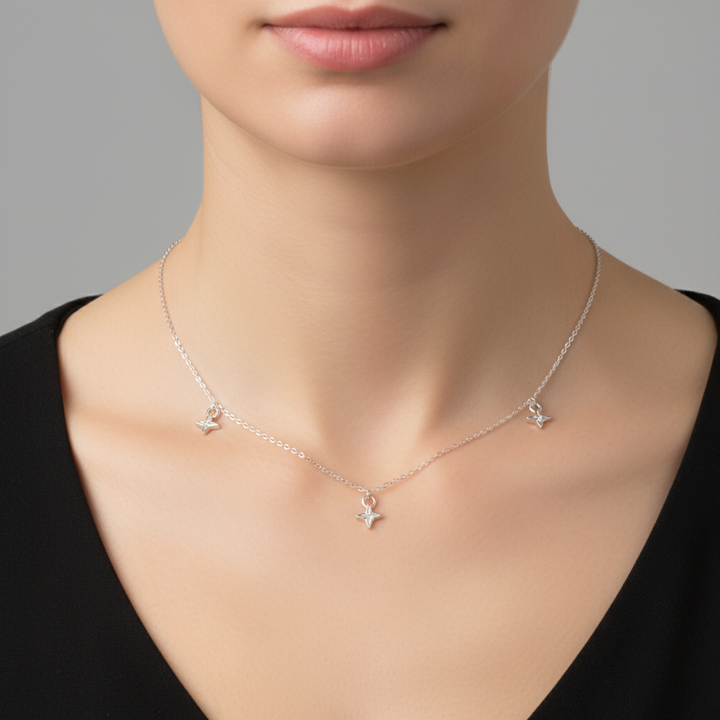 Colier Argint "Triple Star"