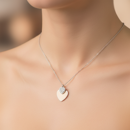 Colier Argint "Two Hearted"